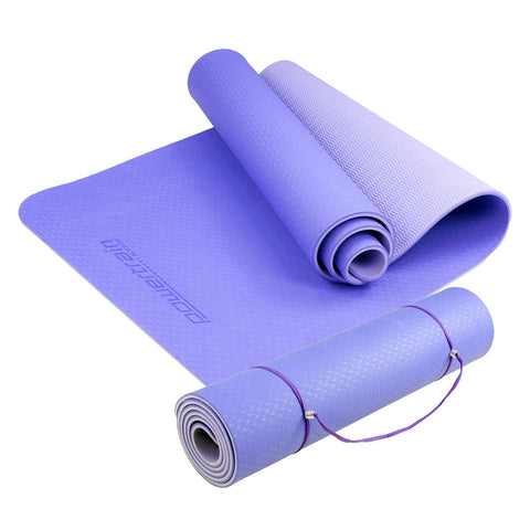 Powertrain Eco-Friendly TPE Pilates Exercise Yoga Mat 8mm Light Purple YM-TPE-DHG-BU