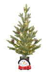 Christmas Tree with Lights in Snowman Pot - 55cm 112_HZ410