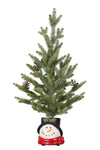 Christmas Tree with Lights in Snowman Pot - 55cm 112_HZ410