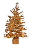 3ft Christmas Tree with Lights - Gold Fir in Hessian Base 112_HZ508