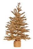 3ft Christmas Tree with Lights - Gold Fir in Hessian Base 112_HZ508