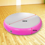 Powertrain 1m Air Track Spot Round Inflatable Tumbling Mat - Pink IFM-XBO-01R-GPK