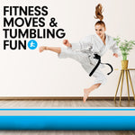 4m x 2m Air Track Gymnastics Mat Tumbling Exercise - Grey Blue IFM-0402-GYBU