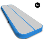 7m x 1m Air Track Inflatable Gymnastics Mat Tumbling - Grey Blue IFM-0701-GYBU