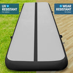 8m x 1m Air Track Inflatable Tumbling Mat Gymnastics - Grey Black IFM-0801-GYBK