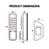 Push Button Digital Combination Security Door Lock Zinc Alloy LOCK-PB-08D
