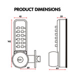 Push Button Digital Mechanical Combination Security Door Lock Chrome LOCK-PB-78D