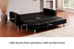 Sarantino Corner Faux Leather Sofa Bed Couch with Chaise - Black SFA-ASA-397-BK-N