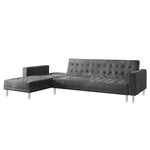 Sarantino Faux Velvet Corner Wooden Sofa Bed Couch with Chaise - Grey SOFA-TM-BLL-GRY