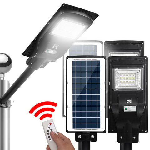 Leier 80 LED Solar Street Light 90W Flood Motion Sensor Remote Outdoor Wall Lamp x2 STL-OP-90WX2