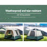 Weisshorn Instant Up Camping Tent 4 Person Pop up Tents Family Hiking Dome Camp TENT-C-FAST-240