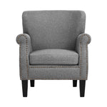 Artiss Armchair Accent Chair Retro Armchairs Lounge Accent Chair Single Sofa Linen Fabric Seat Grey UPHO-C-8083-GY