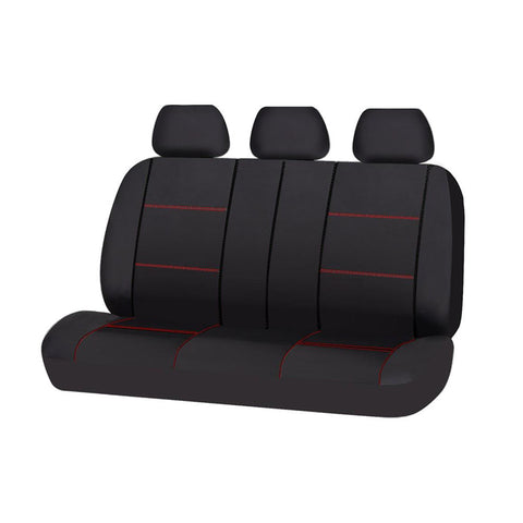 Universal Lavish Rear Seat Cover Size 06/08S | Black/Red Stitching V121-LAV0608S05