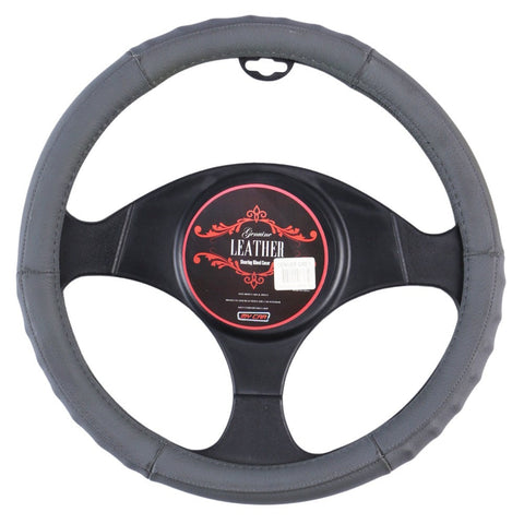 Denver Steering Wheel Cover - Grey [Leather] V121-SWCDENVGRY