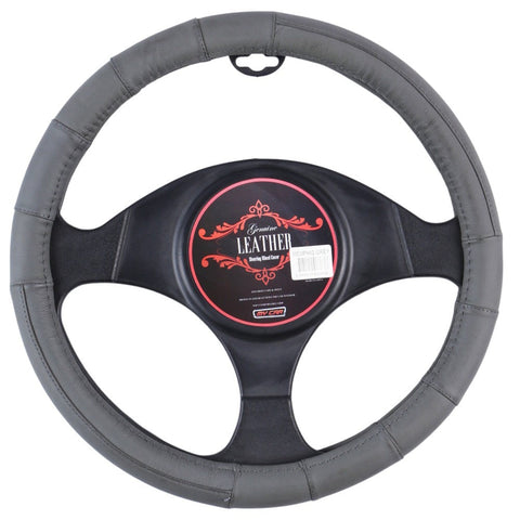 Memphis Steering Wheel Cover - Grey [Leather] V121-SWCMEMPGRY