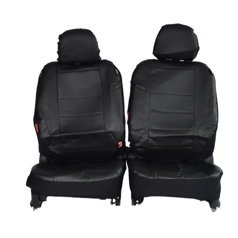 Leather Look Car Seat Covers For Nissan Frontier D40 Dual Cab 2007-2020 | Black V121-TMDNAVA07TOROBLK