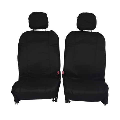 Canvas Seat Covers For Nissan Frontier 12/2009-2020 D40 Dual-Cab Black V121-TMDNAVA09STALBLK