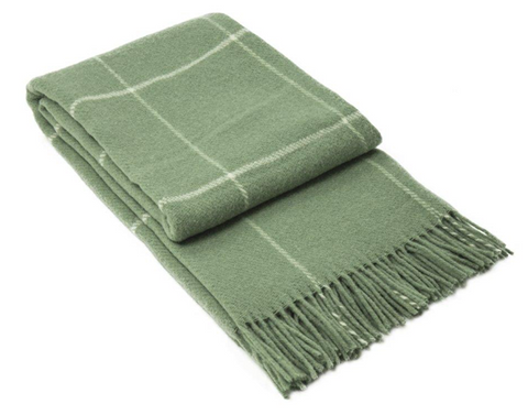 Brighton Throw - 100% NZ Wool - Sage Striped V164-BR13