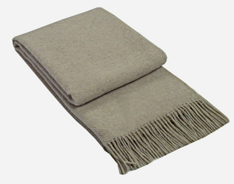 Brighton Throw - 100% NZ Wool - Beige V164-BR16