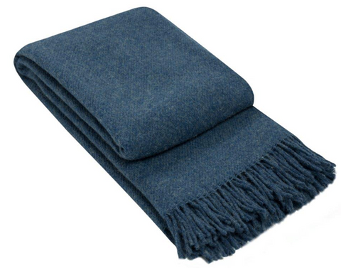 Brighton Throw - 100% NZ Wool - Navy V164-BR4