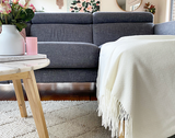 Chiswick Throw - Merino Wool/Cashmere - Ivory V164-CH10