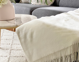 Chiswick Throw - Merino Wool/Cashmere - Ivory V164-CH10
