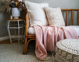 Kensington Throw - 10% Cashmere/ 90% Super Fine Merino Wool - Blush V164-KE2