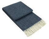 Kensington Throw - 10% Cashmere/ 90% Super Fine Merino Wool - Navy V164-KE5