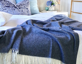 Kensington Throw - 10% Cashmere/ 90% Super Fine Merino Wool - Navy V164-KE5