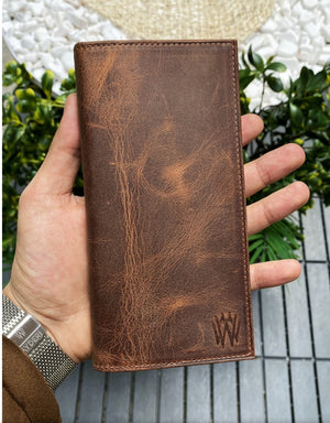 Leather Phone Wallet - Brown V197-MWAB-1386