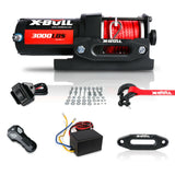 X-BULL Electric Winch 12V Wireless 3000lbs/1360kg Synthetic Rope BOAT ATV 4WD V211-AUEB-AXEW002