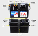 X-CELL Deep Cycle Battery Box Marine Storage Case 12v Camper Camping Boat Power V219-BTYBOXEXLB358