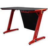 OVERDRIVE Gaming Desk 120cm Computer Black PC Red LED Lights Carbon Fiber Look V219-FURGAMOVDAD31