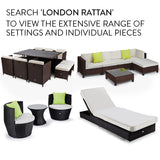 LONDON RATTAN Ottoman Outdoor Wicker Furniture Garden Sofa Lounge Foot Stool V219-FURODRLONAOT2