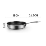 Stainless Steel Frying Pan Non-Stick Cooking Frypan Cookware 28cm Honeycomb Single Sided V255-304-28CM-PAN-LID