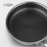 Stainless Steel Frying Pan Non-Stick Cooking Frypan Cookware 30cm Honeycomb Double Sided V255-304-30CM-PAN-LID-2SIDE