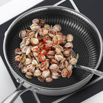 Stainless Steel Frying Pan Non-Stick Cooking Frypan Cookware 30cm Honeycomb Double Sided V255-304-30CM-PAN-LID-2SIDE