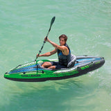 Intex Sports Challenger K1 Inflatable Kayak 1 Seat Floating Boat Oars River Lake 68305NP V255-68305NP
