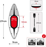 Intex Sports Challenger K1 Inflatable Kayak 1 Seat Floating Boat Oars River Lake 68305NP V255-68305NP