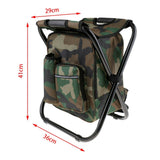 Portable Folding Backpack Chair Camping Stool Cooler Bag Rucksack Beach Fishing 150kg load Green V255-BACKPACKCHAIR-GR