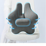 Orthopedic Memory Foam Seat Cushion Support Back Pain Chair Pillow Car Office Dark Grey V255-IHOME-EC-DG