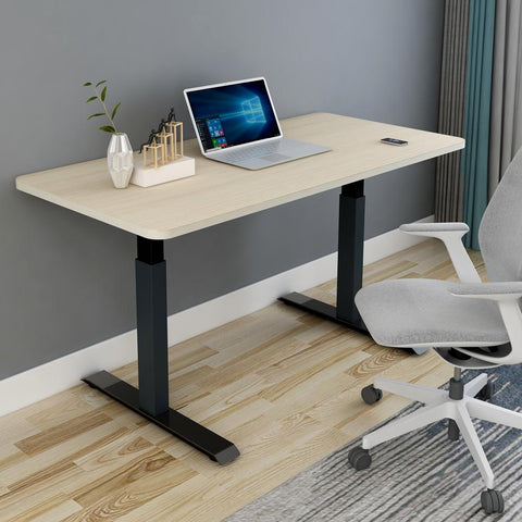 Standing Desk Height Adjustable Sit Stand Motorised Single Black Motor Frame 120cm Maple Top V255-SMB120M