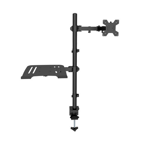 Premium Double Joint Articulating Steel Monitor Mount Arm with Laptop Holder Fit 32" Monitors 8kg V255-STAND-M077