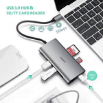 UGREEN Type C 8 in 1 Multifultion adaptor VGA/RJ45/USB3.0 x 3/SD/TF/TypeC PD Protocal V28-ACBUGN50539