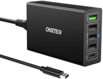 CHOETECH Q34U2Q 5-Port 60W PD Charger with 30W Power Delivery and 18W Quick Charge 3.0 V28-ELECHOQ34U2Q