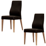 Rosemallow Dining Chair Set of 2 PU Leather Seat Solid Messmate Timber - Black V315-VO-HIGH-09-2PC-KIT