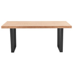 Petunia Dining Table 180cm Elm Timber Wood Black Metal Leg - Natural V315-VOD-BOST-01