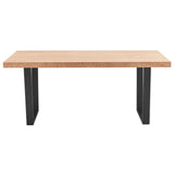 Petunia Dining Table 180cm Elm Timber Wood Black Metal Leg - Natural V315-VOD-BOST-01