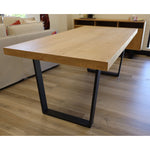 Petunia Dining Table 180cm Elm Timber Wood Black Metal Leg - Natural V315-VOD-BOST-01