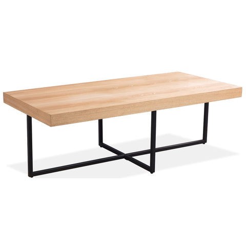 Petunia Coffee Table 120cm Elm Timber Wood Black Metal Leg - Natural V315-VOD-BOST-04